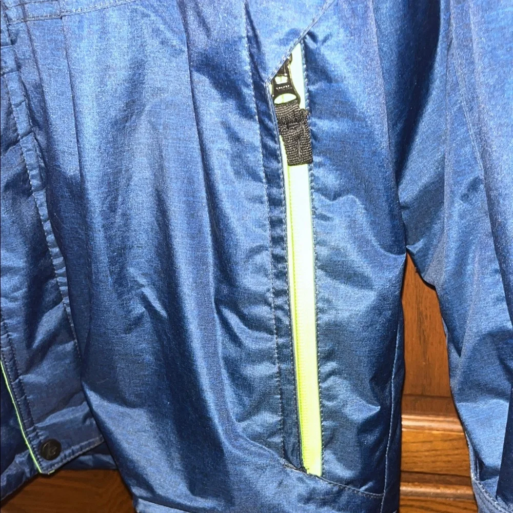 Gerry Insulated Blue and Green Jacket Removable Hood Size Large